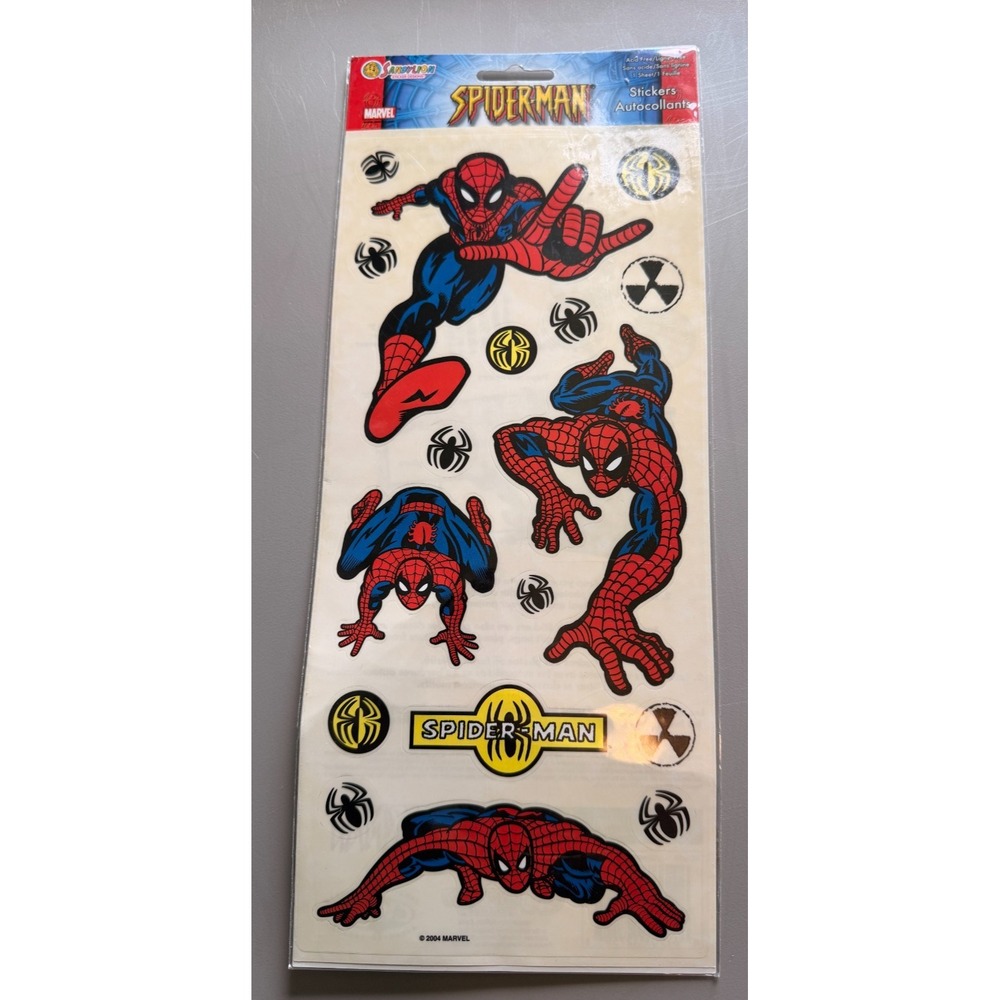 Vintage 2004 Sandylion Marvel Spider-Man Sticker Sheet Sealed NOS Retro
